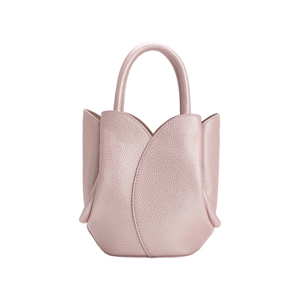 Tulip Mini MTL Pink Recycled Vegan Leather Top Handle Bag