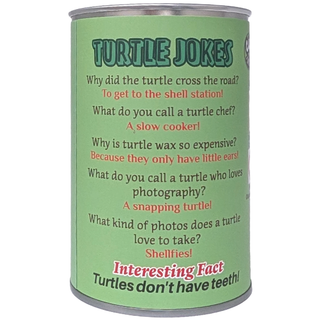 Charlie the Canned Sea Turtle | Plush in Can W/ Jokes: Pop Top + Plastic Lid & Shrink Band