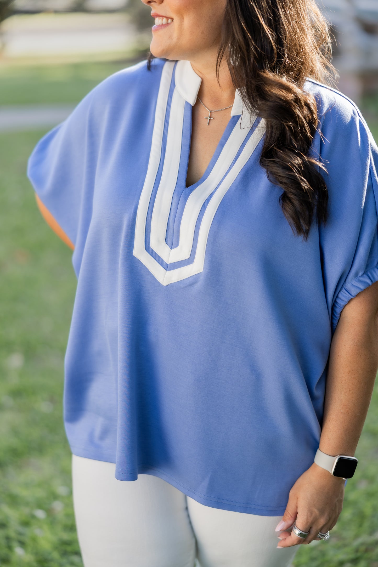 Meadow Blue Top- Plus