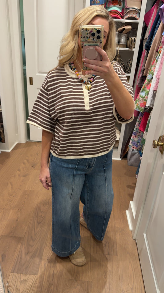 Basic Knit Stripe Top