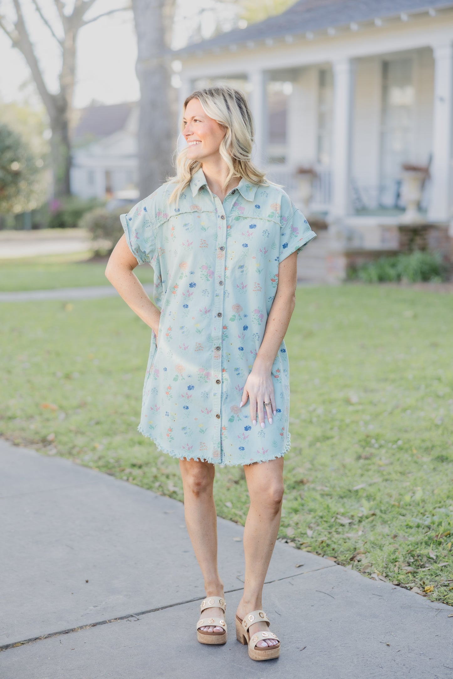 Denim Blooms Dress