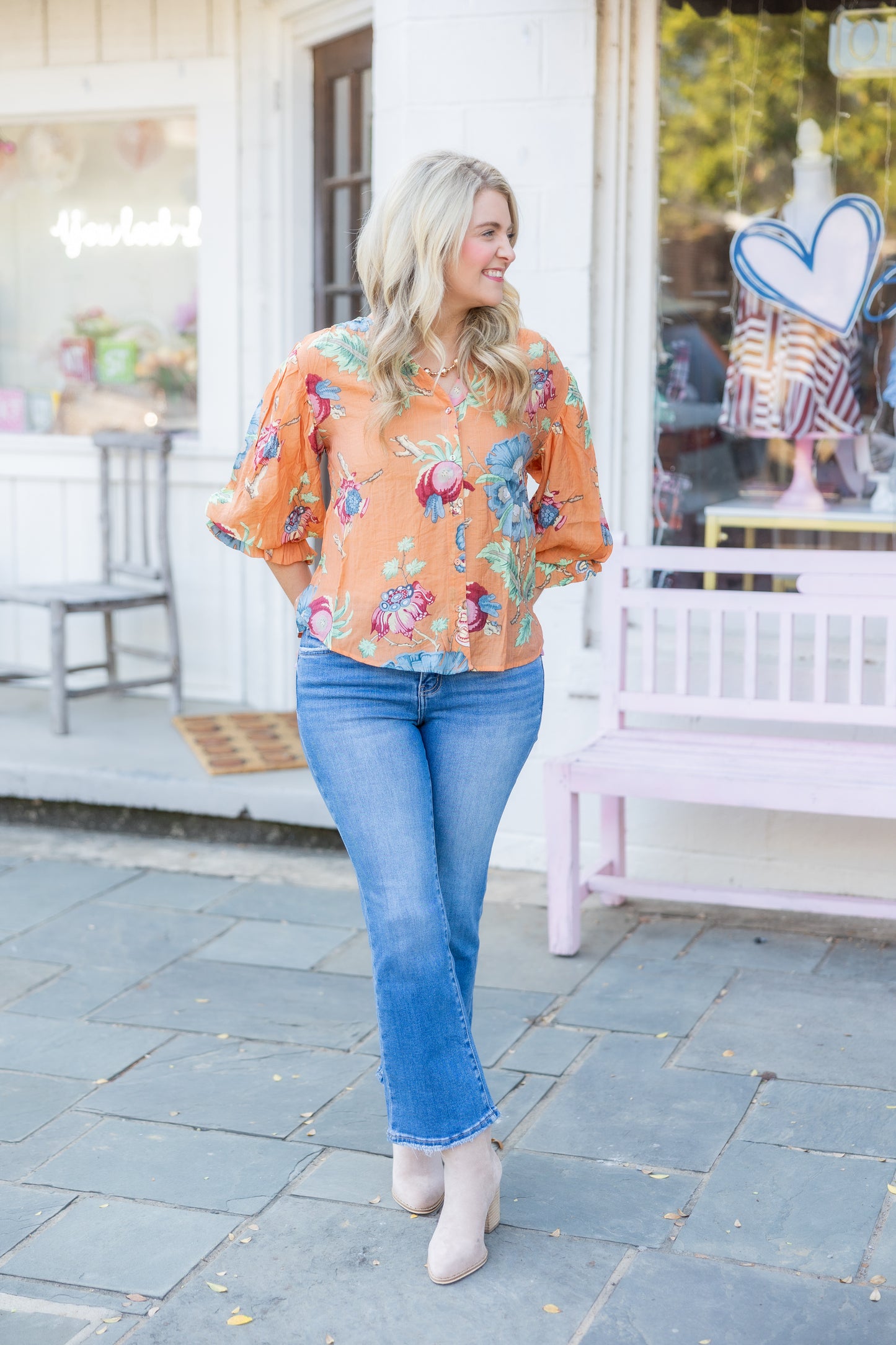 Gather Around Top- Orange