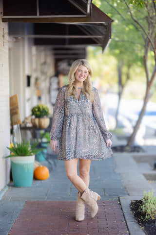 Leopard Chiffon Dress
