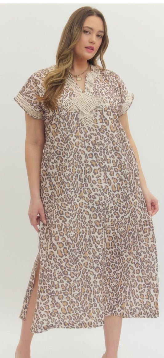 Leopard Dress- Plus