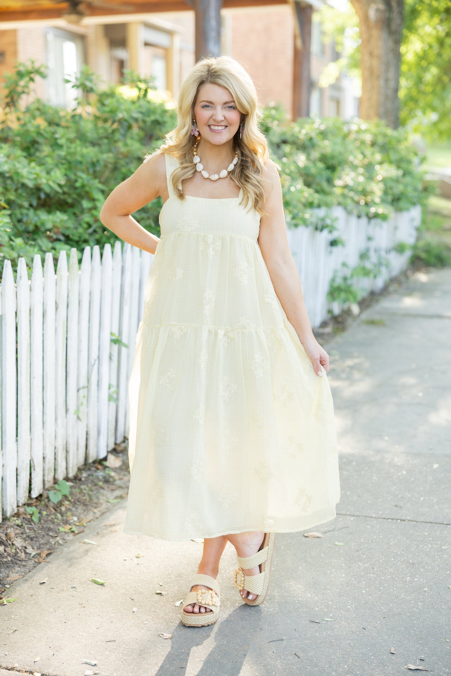 Yellow Gingham Midi