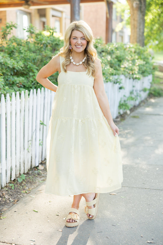 Yellow Gingham Midi