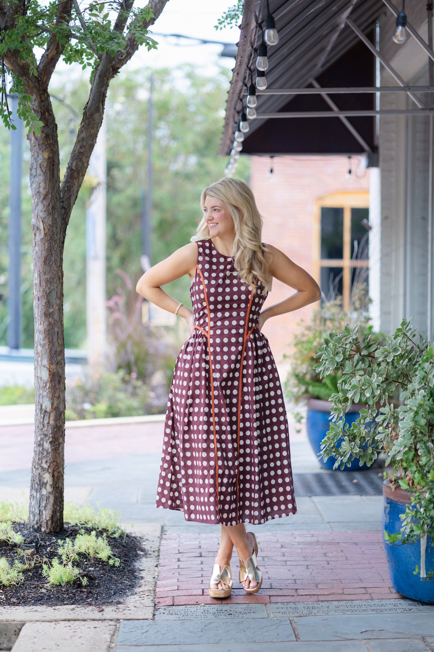 Chocolate Polka Dot Midi