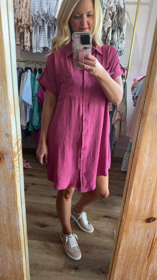 Rose Button Down Dress