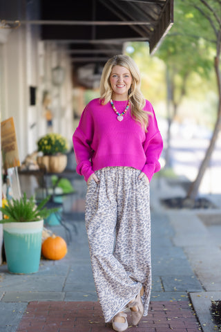 Crop Magneta Sweater