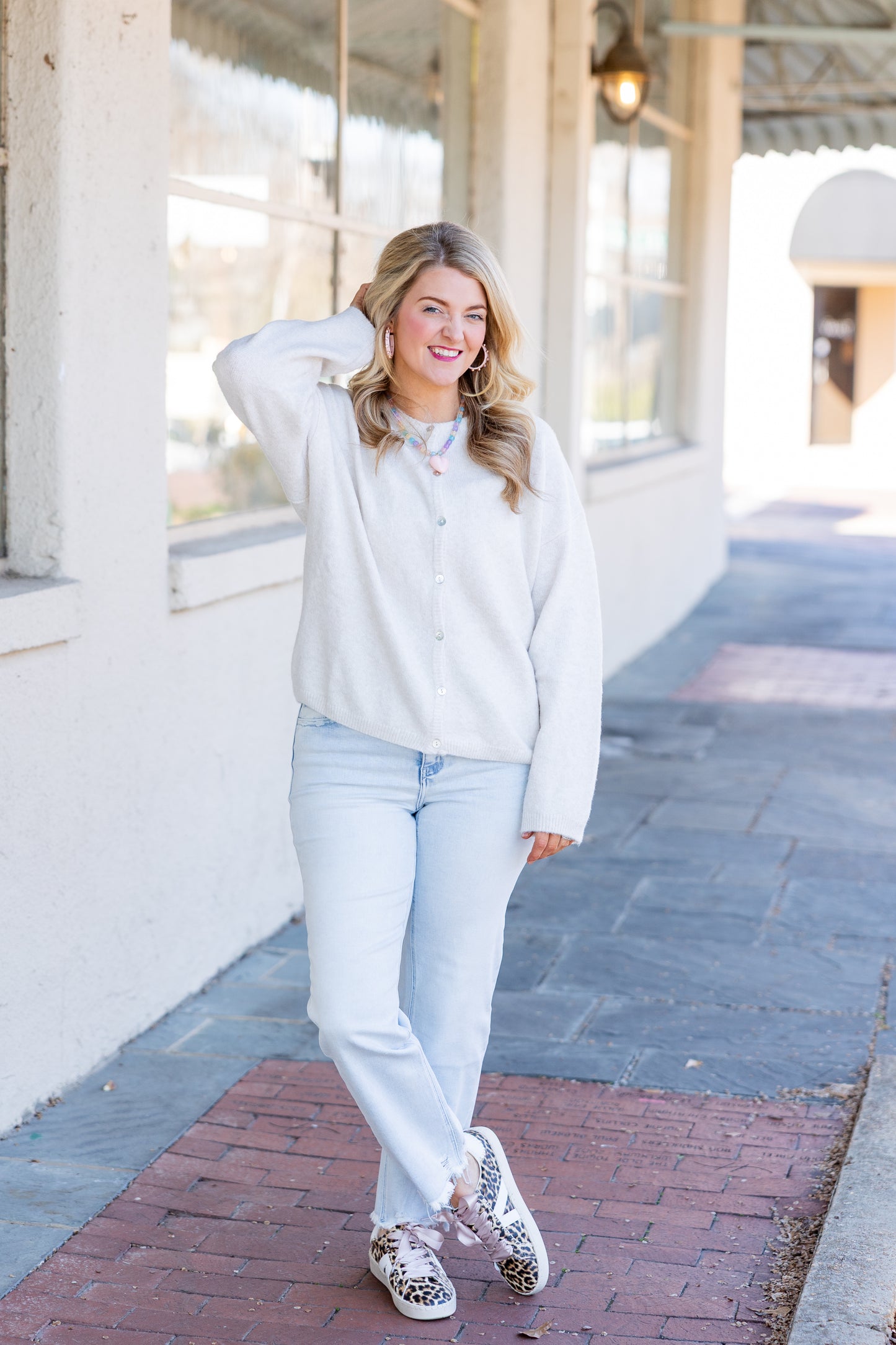 Distressed Raw Hem Light Denim