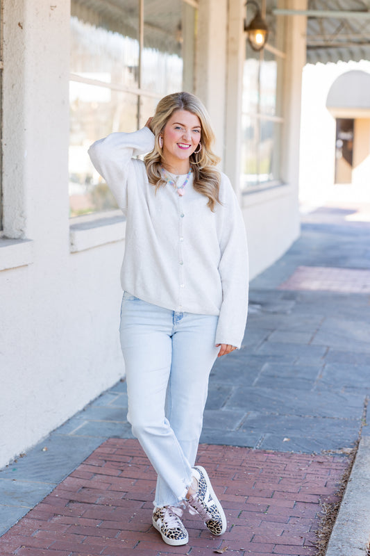 Distressed Raw Hem Light Denim