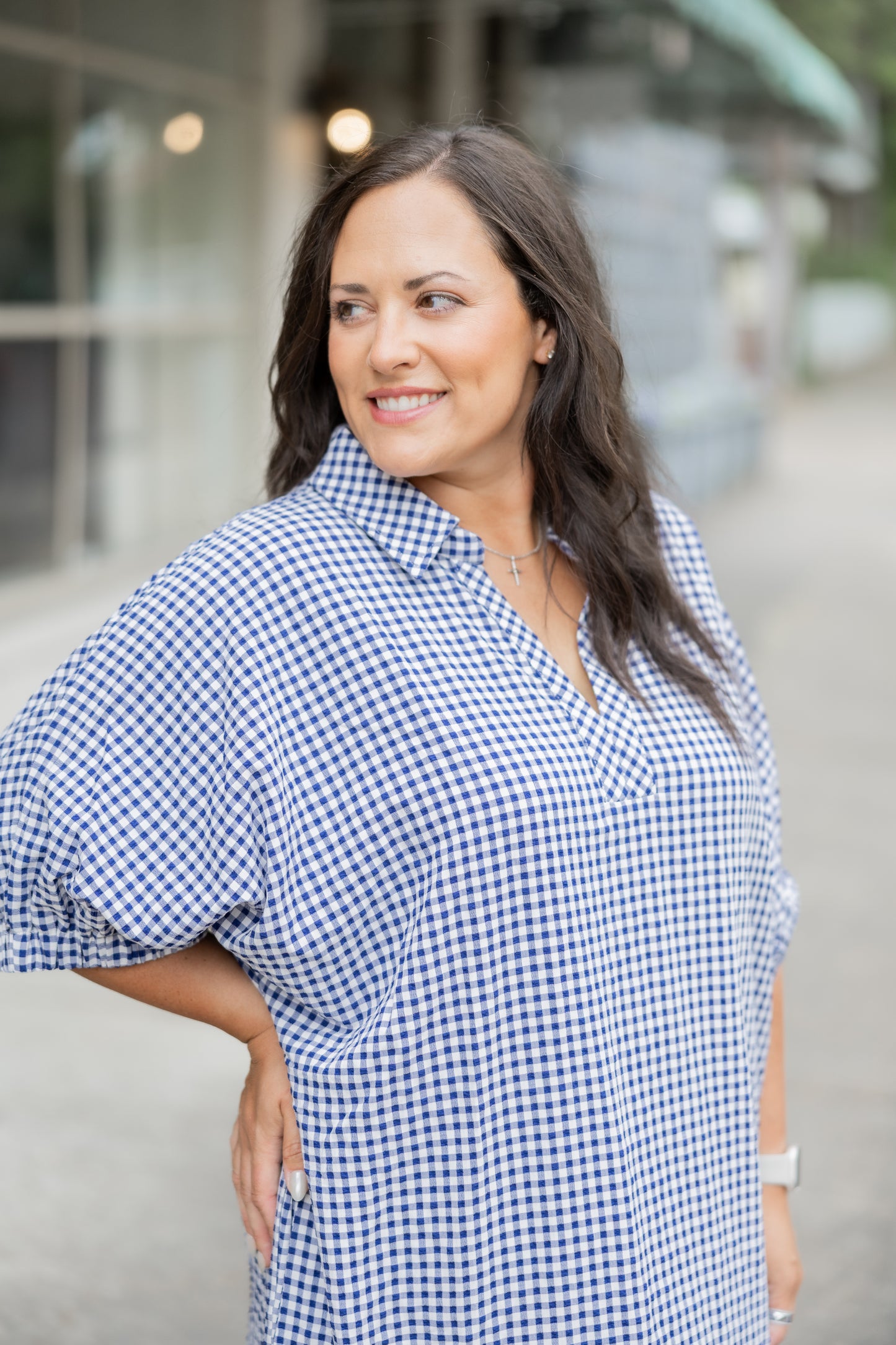 Navy Checkered Maxi