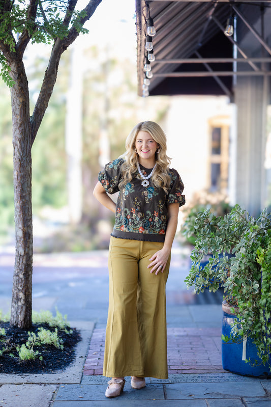 Flare Fall Color Pant- Mustard