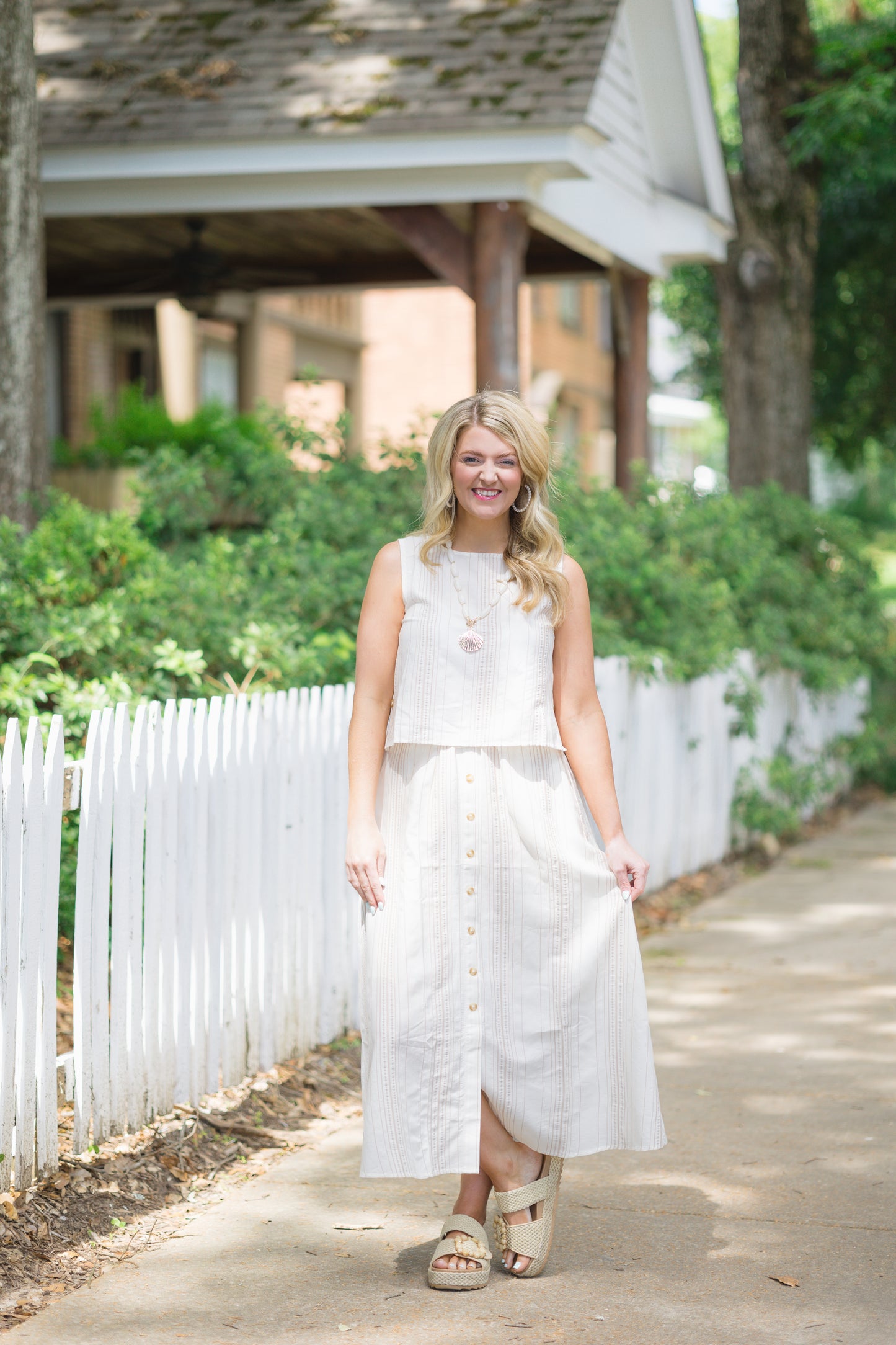 Neutral Stripe Set with Buttons