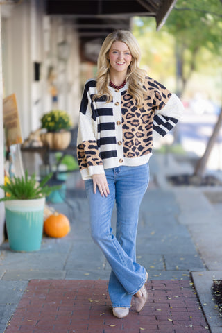 Leopard Mix Cardi
