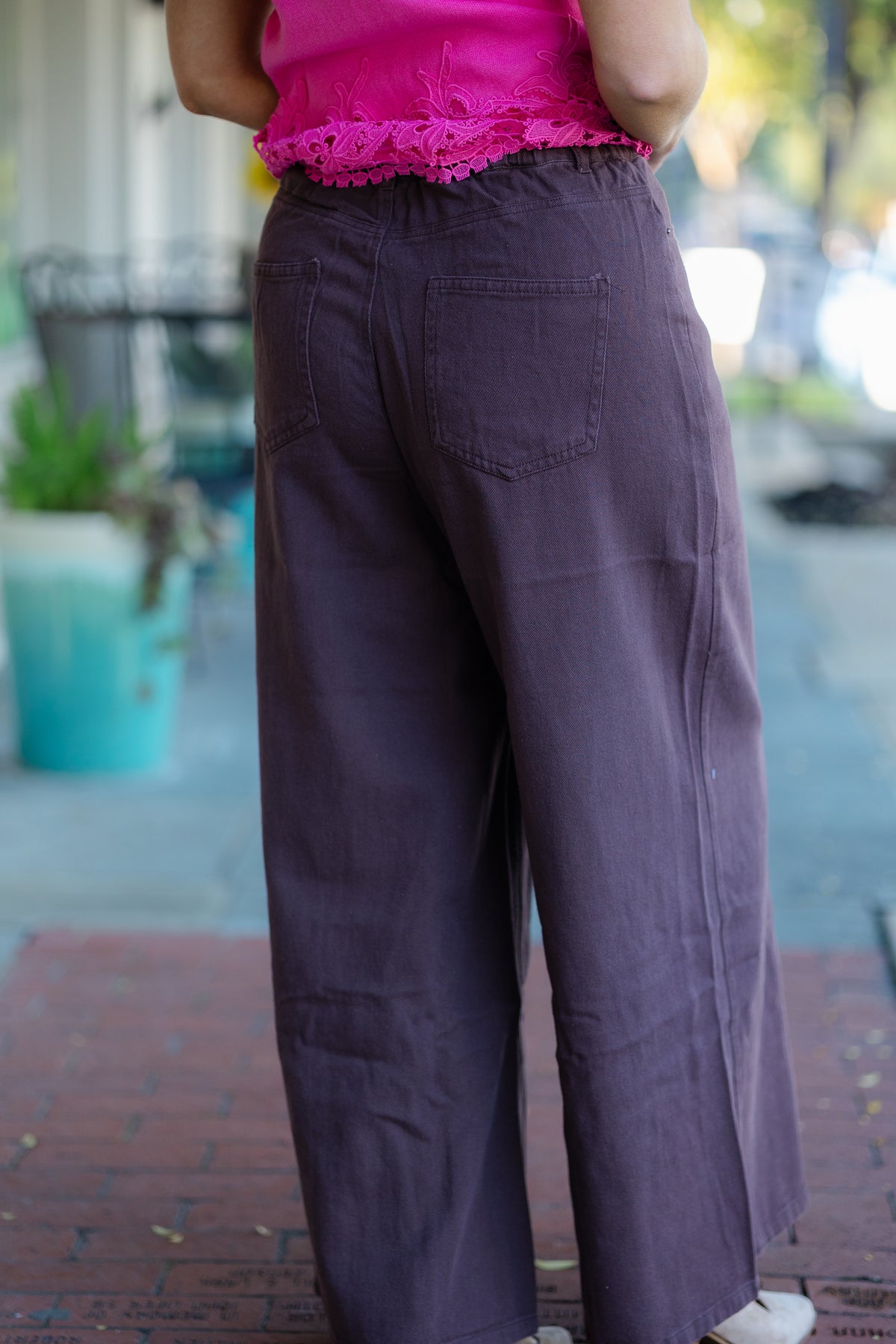 Brown Denim Flares