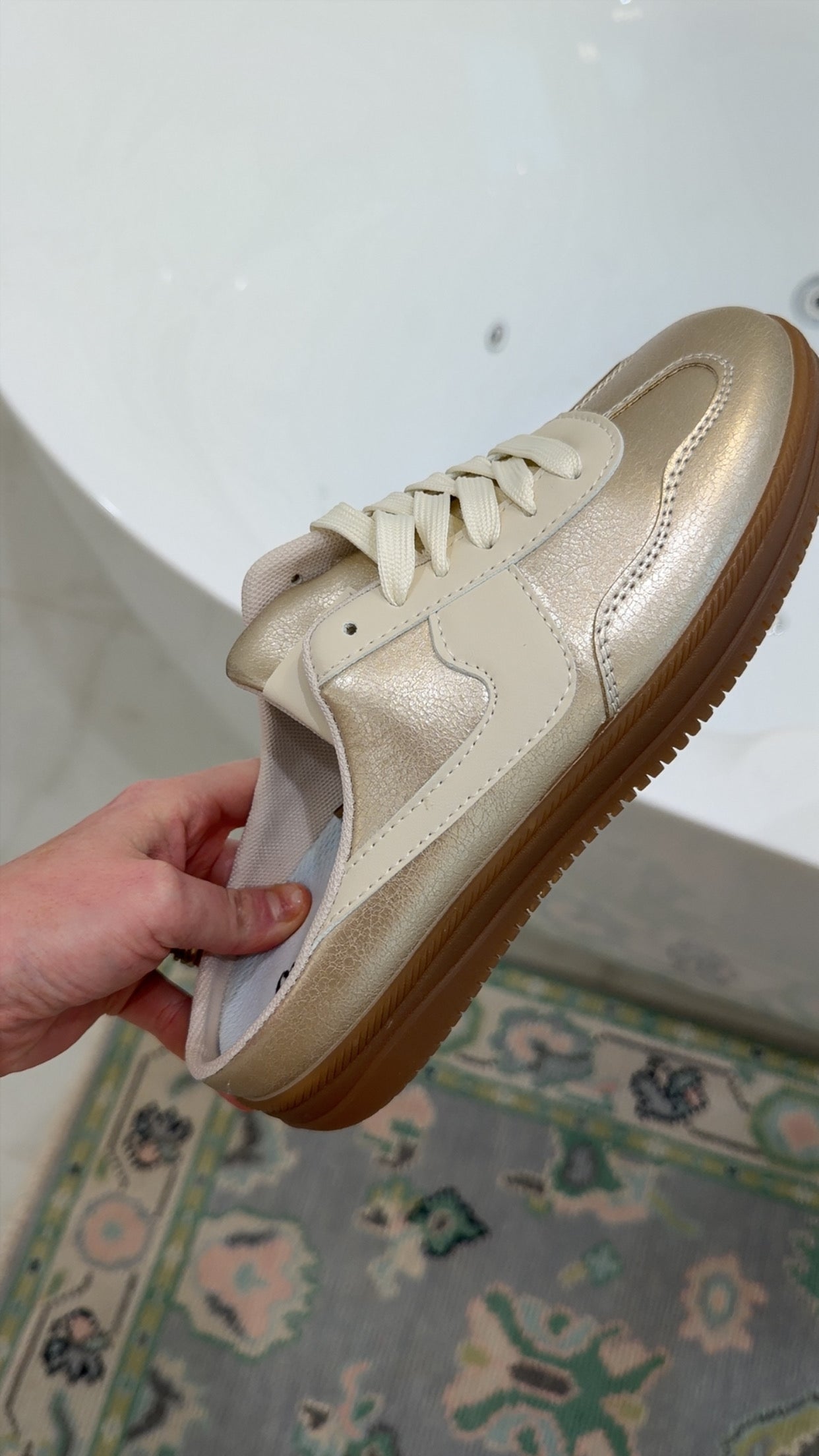 Slip on Gold and Cream Sneaker
