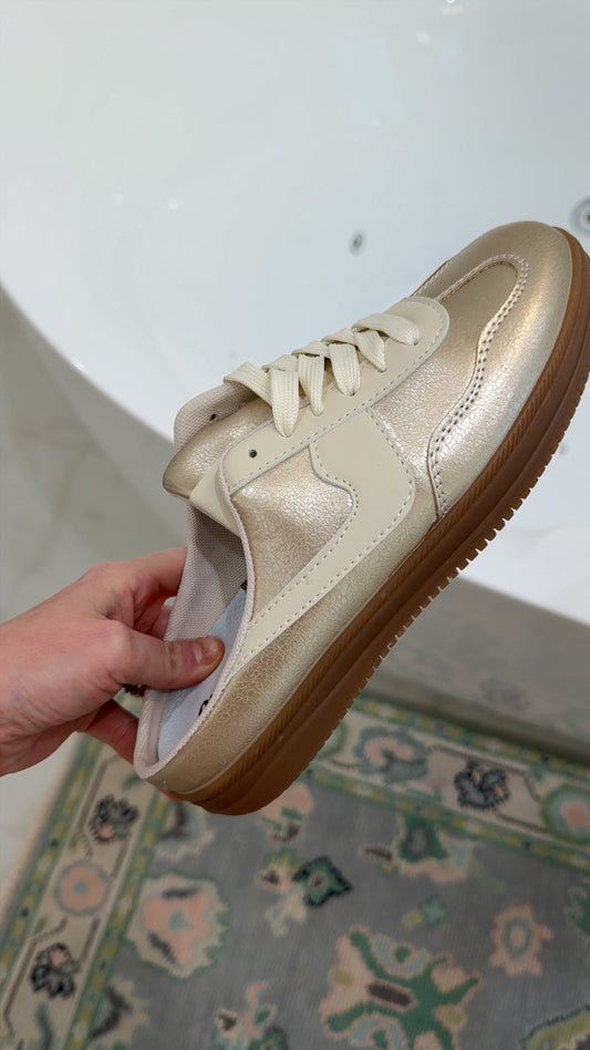 Slip on Gold and Cream Sneaker