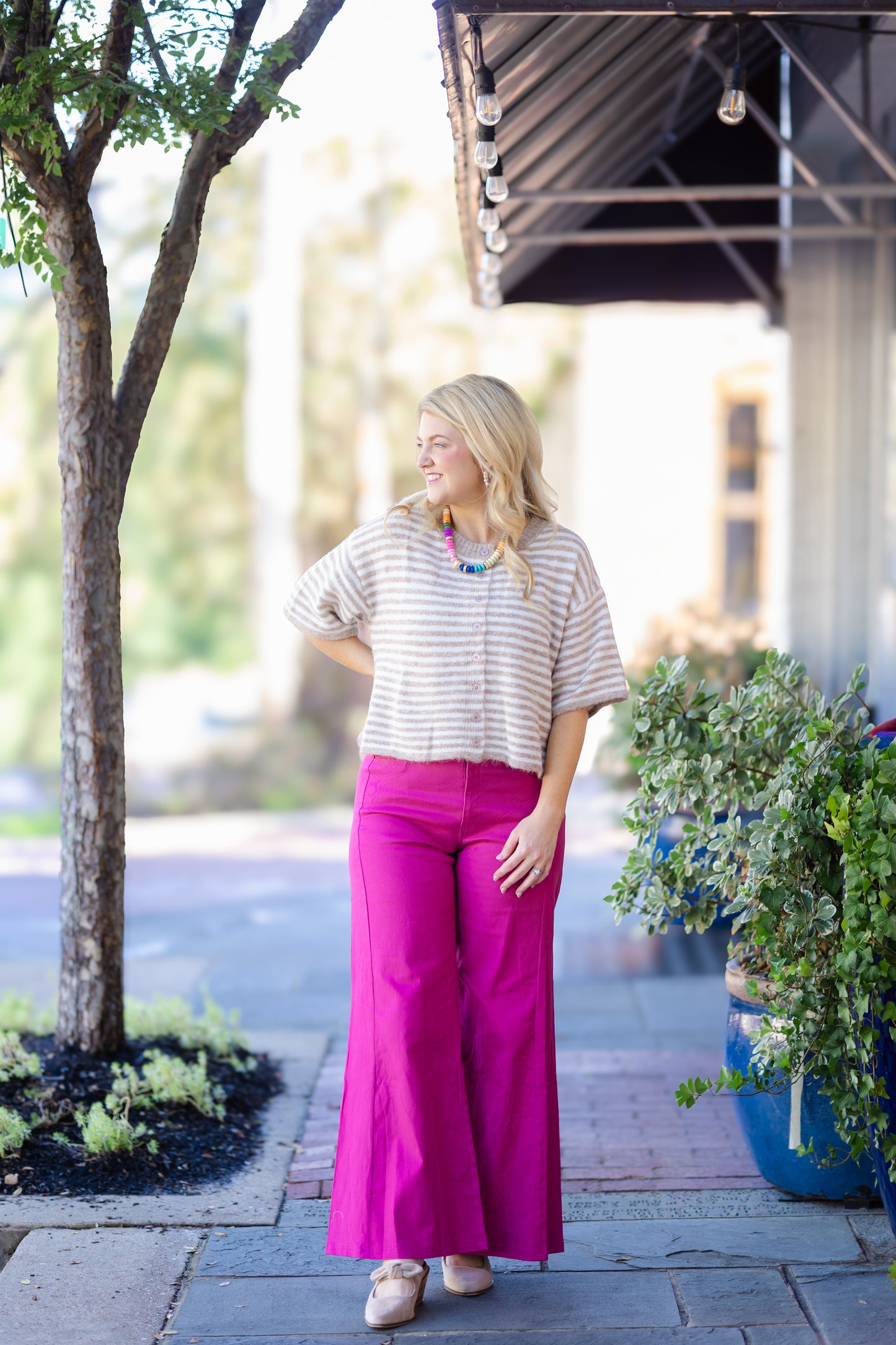Fall Flare Color Pant- Magenta