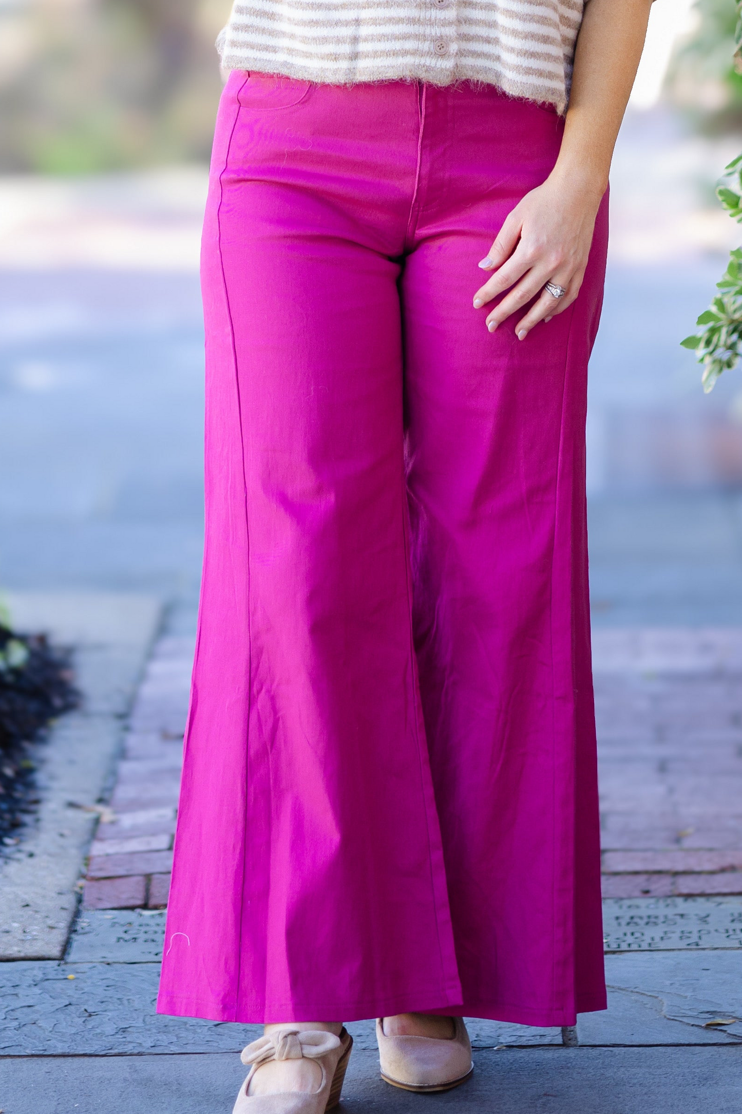 Fall Flare Color Pant- Magenta