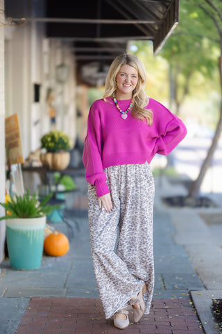 Wide Leg Leopard Pant