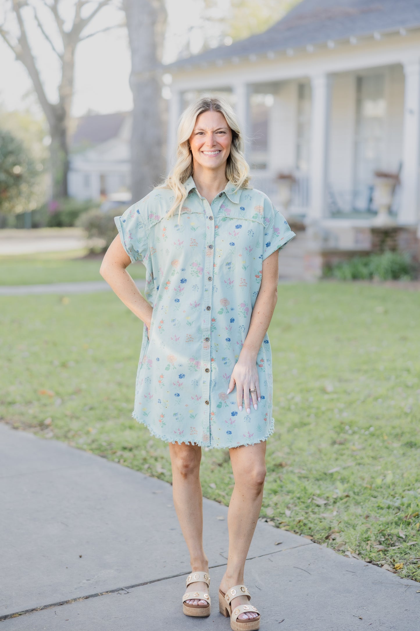 Denim Blooms Dress