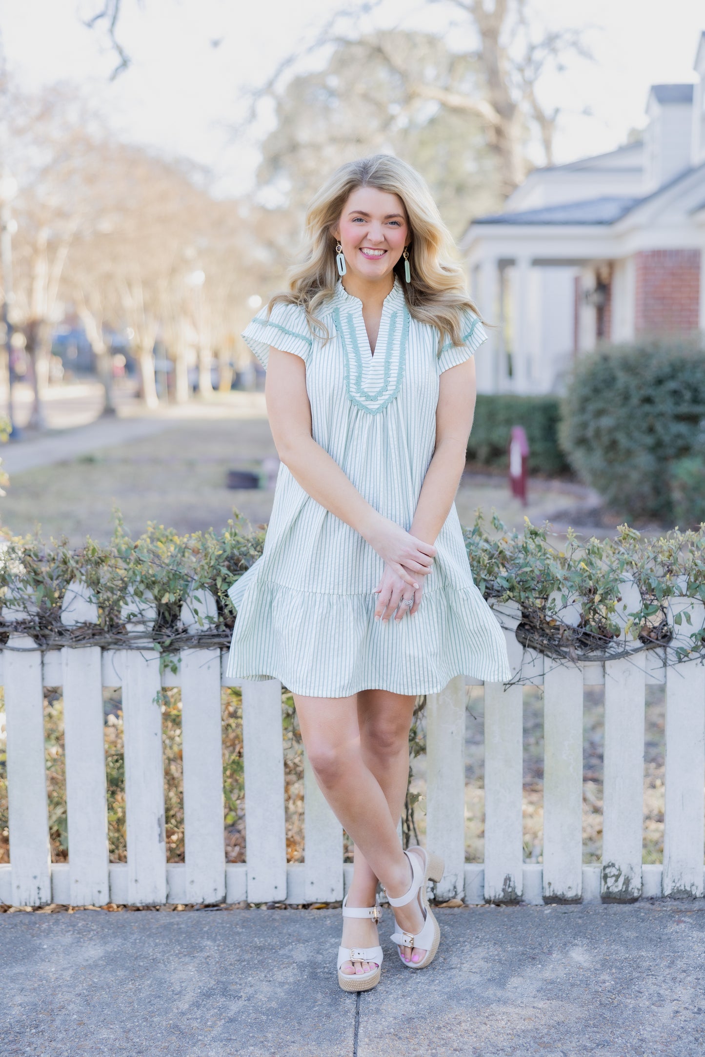 Soft Lines Dress in Sage
