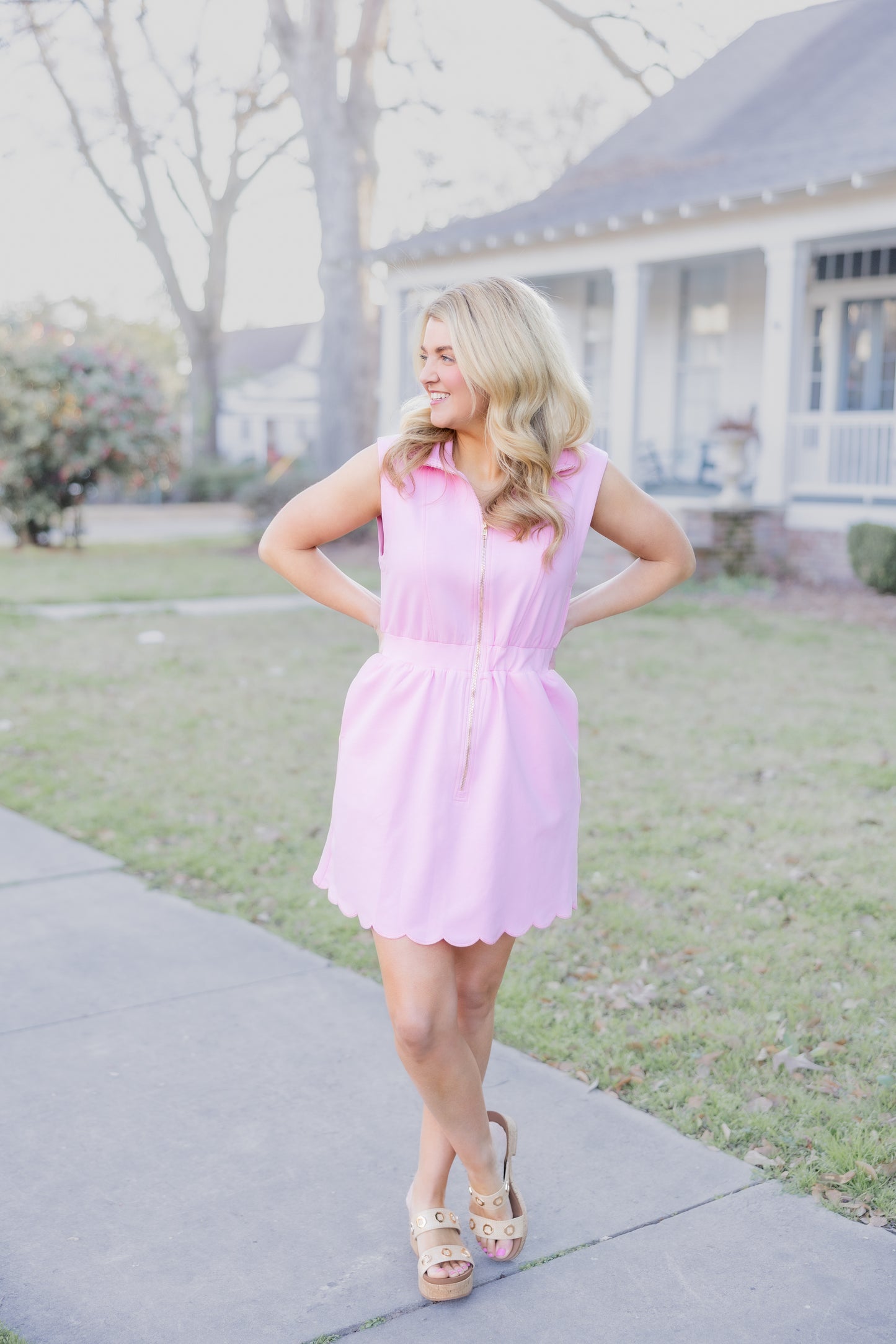 Scallop Perfection Dress- Pink or Green