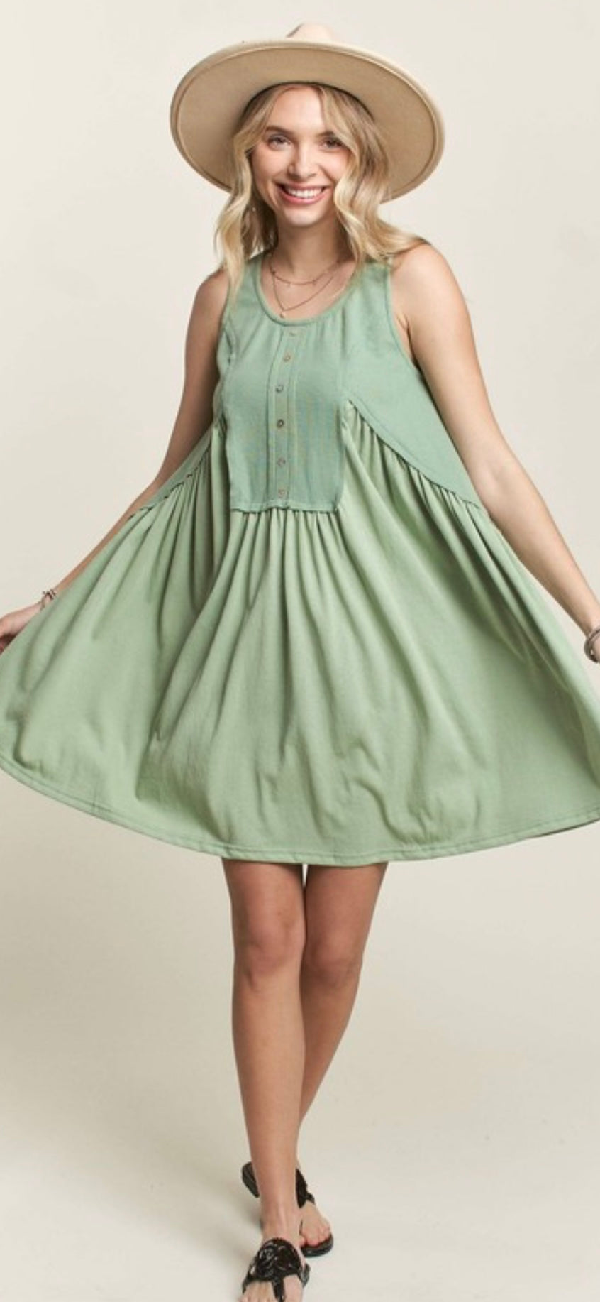 Sage Babydoll Dress