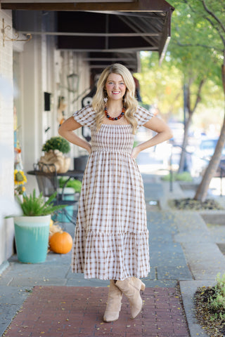 Plaid Midi Dress