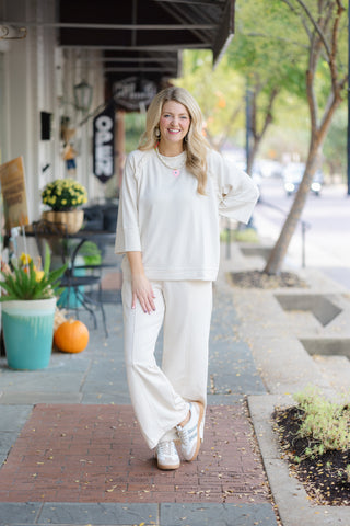 Scuba Cream Flare Pant Set
