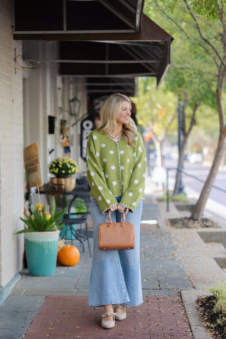 Chartreuse Dot Cardi
