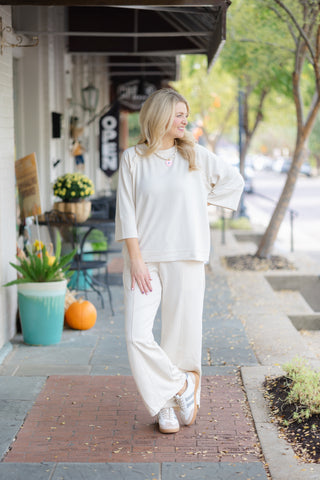 Scuba Cream Flare Pant Set