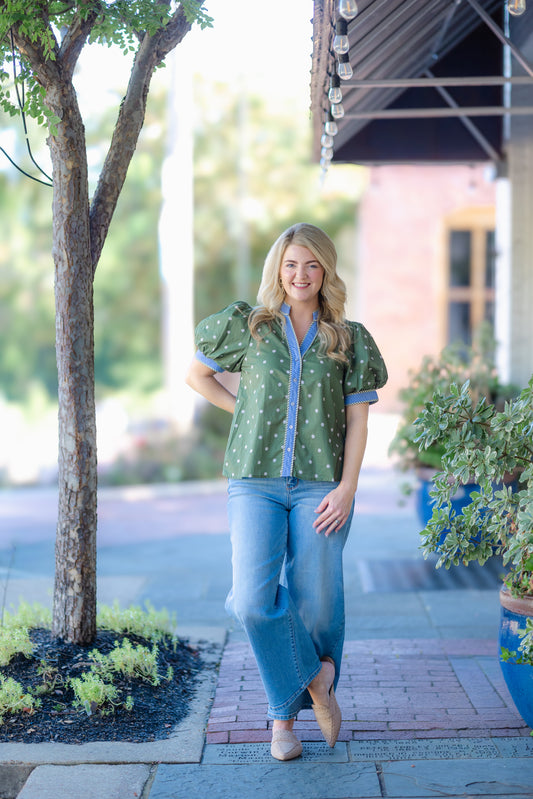 The Sutton Top in Olive
