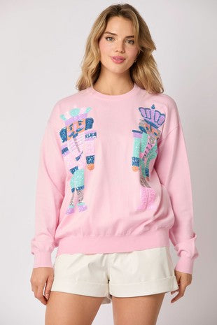 Pink Nutcracker Sweater