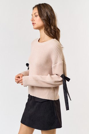 Taupe Bow Sweater