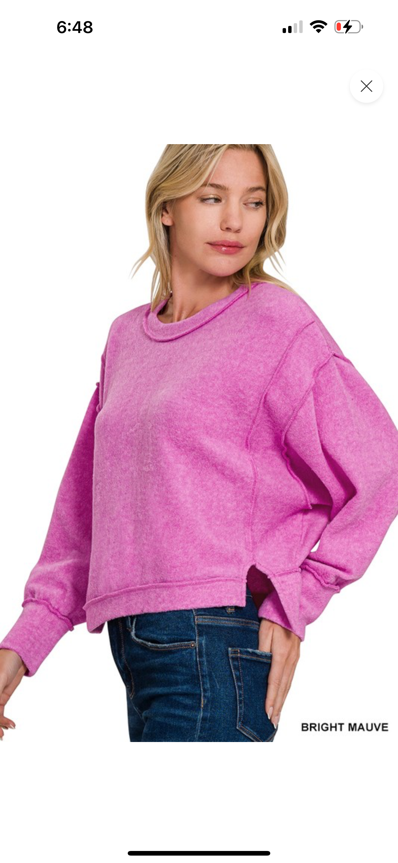 Oversized Crop Cozy Top