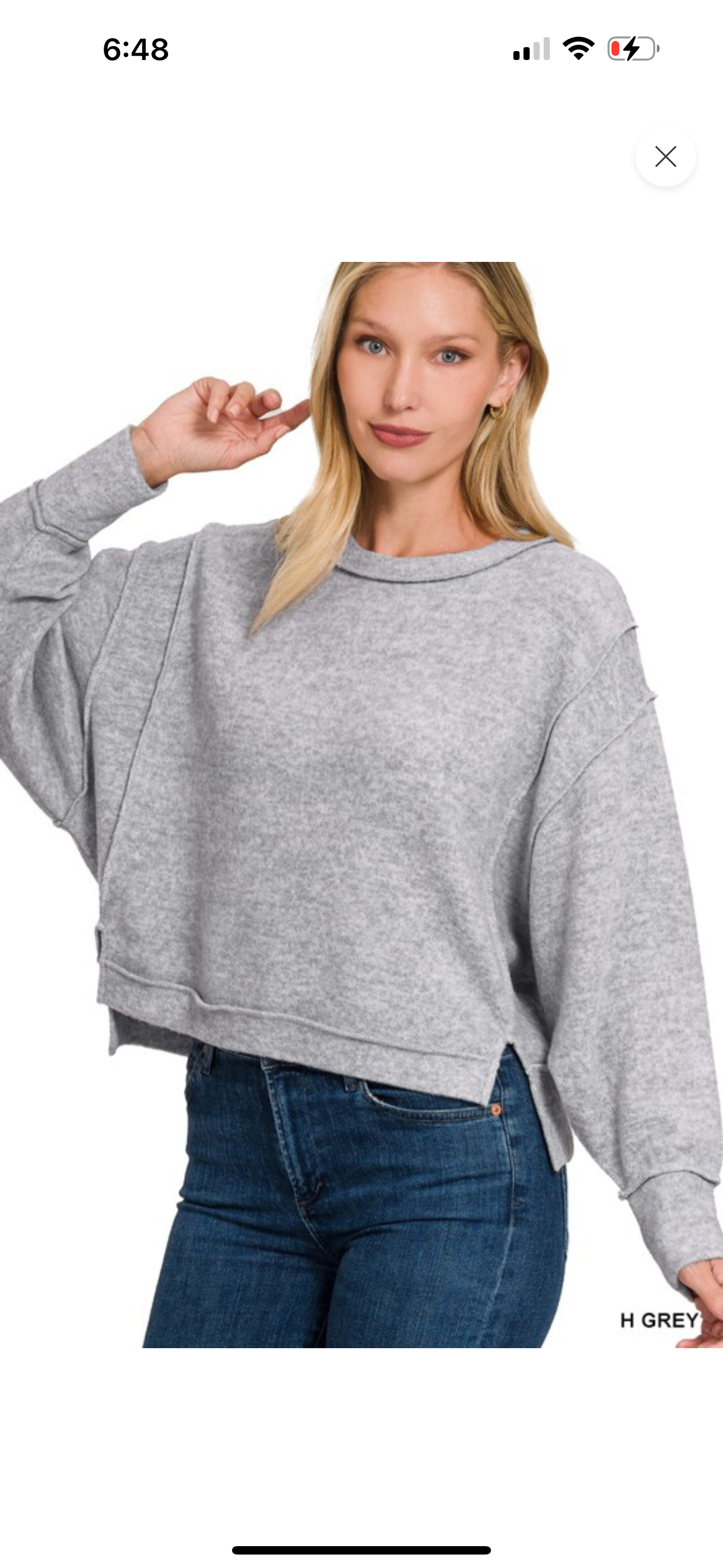 Oversized Crop Cozy Top