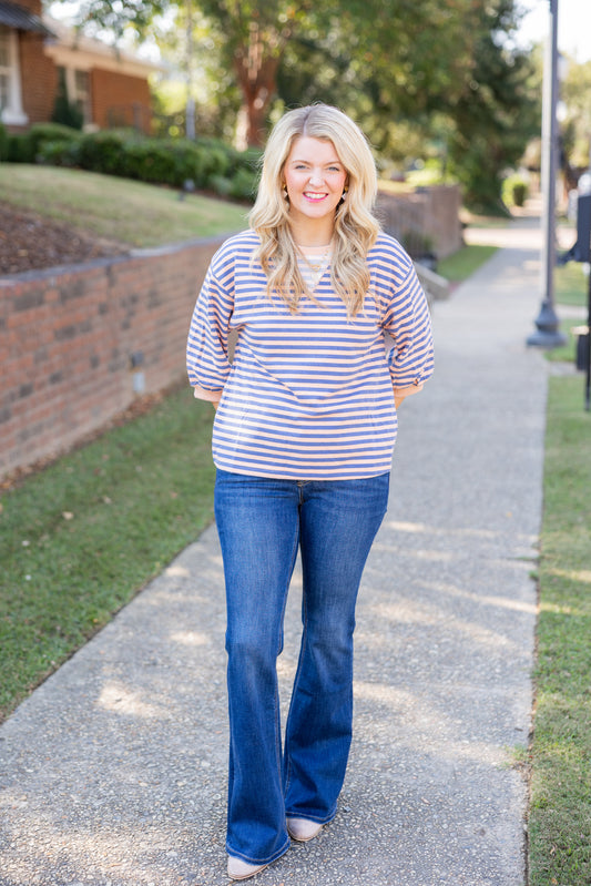Rust and Stripe Comfy Top