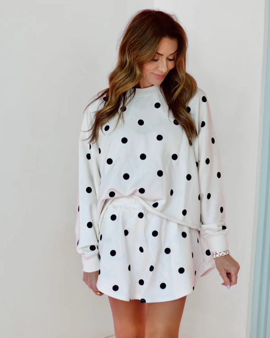 Poppy and Pine Ivory Dot Skort Set