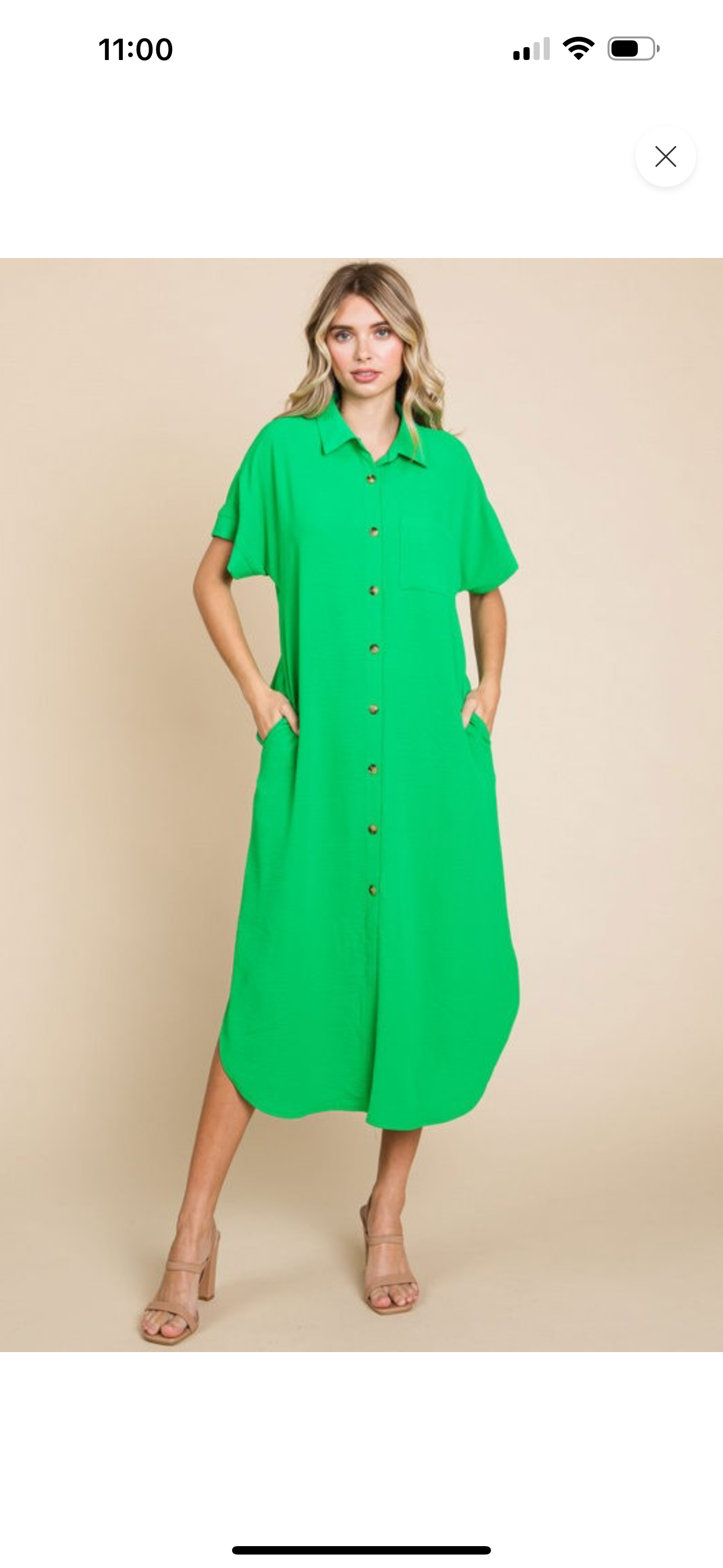 Button Midi Dress