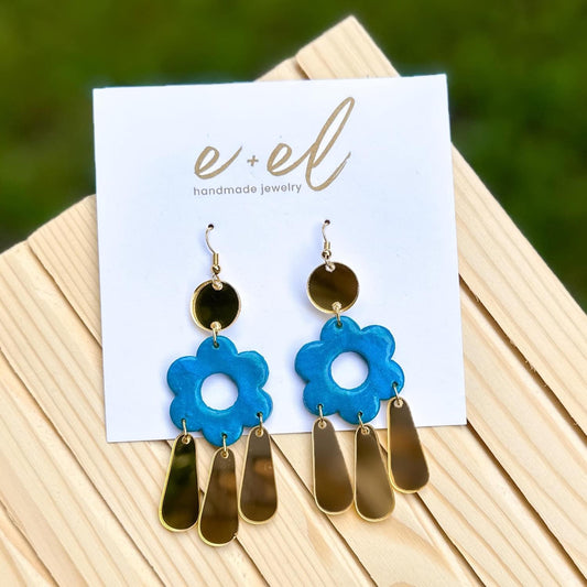 E&El Floral Dangle Blue