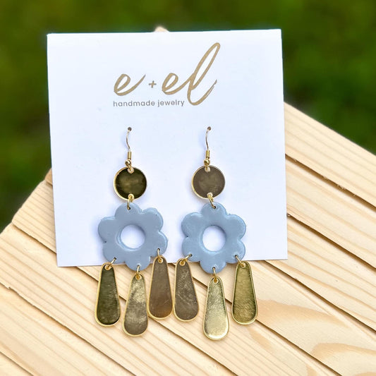 E&El Floral Dangel Slate Blue