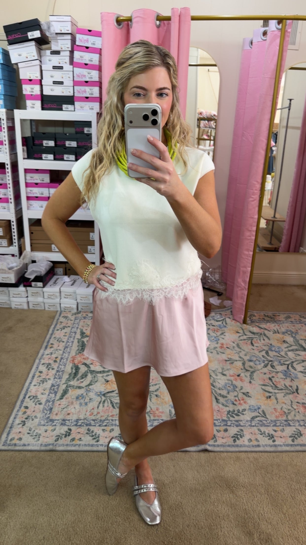 Blush Silk Skort