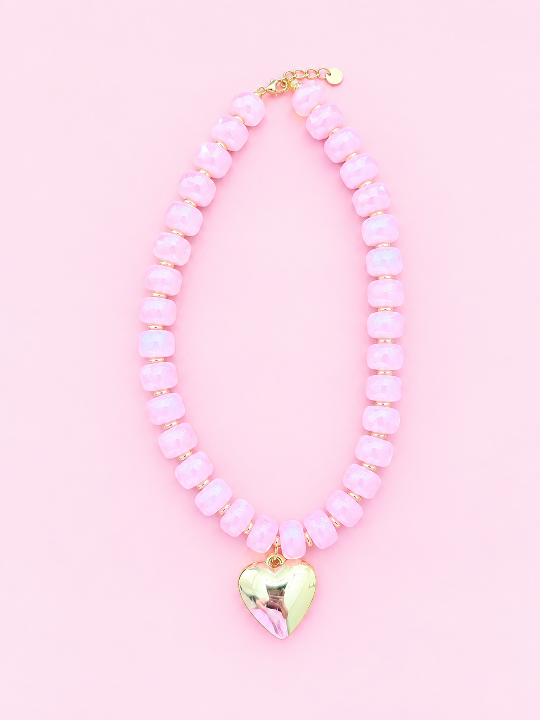 Beaded Gold Heart Necklace