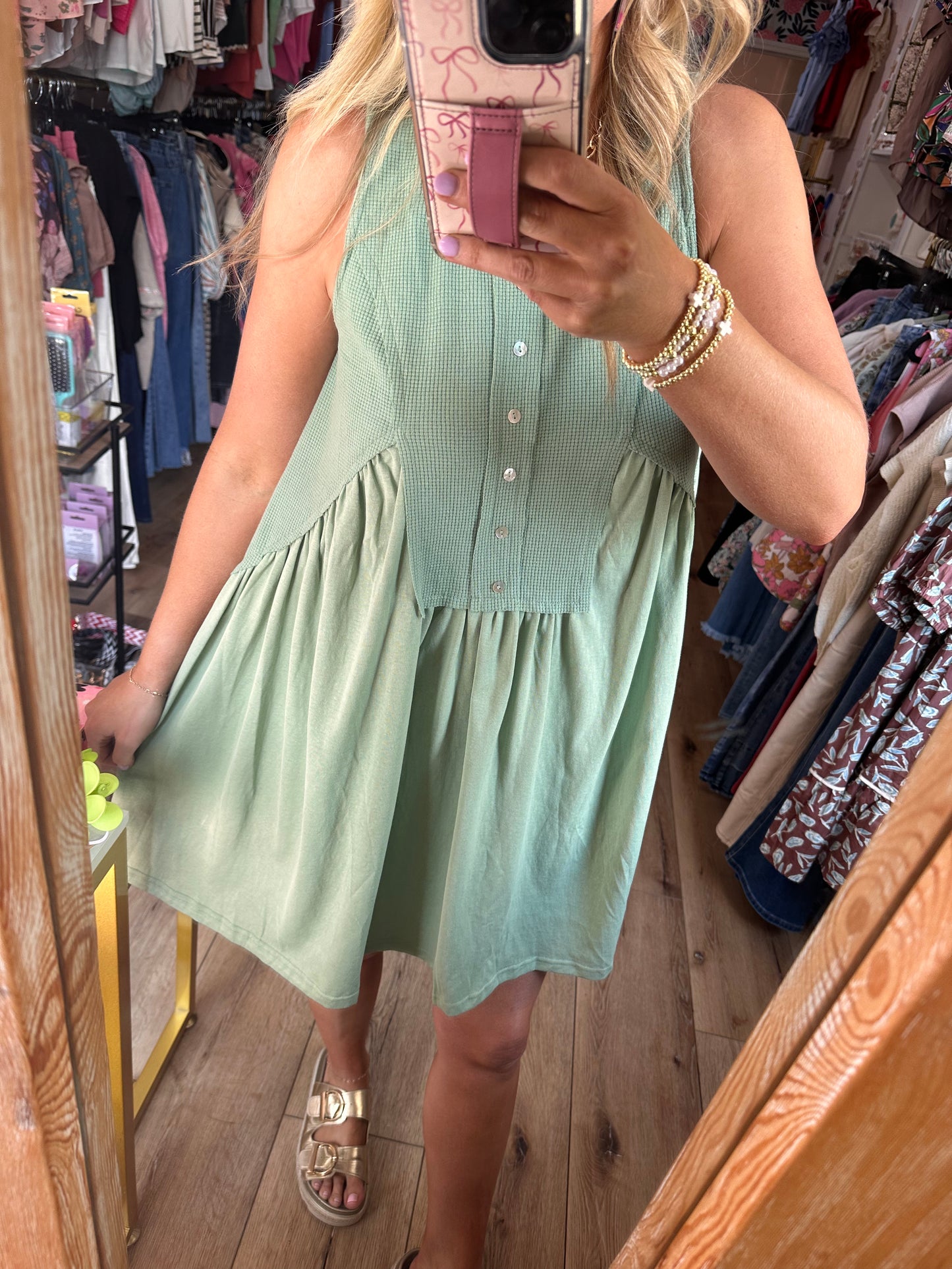 Sage Babydoll Dress