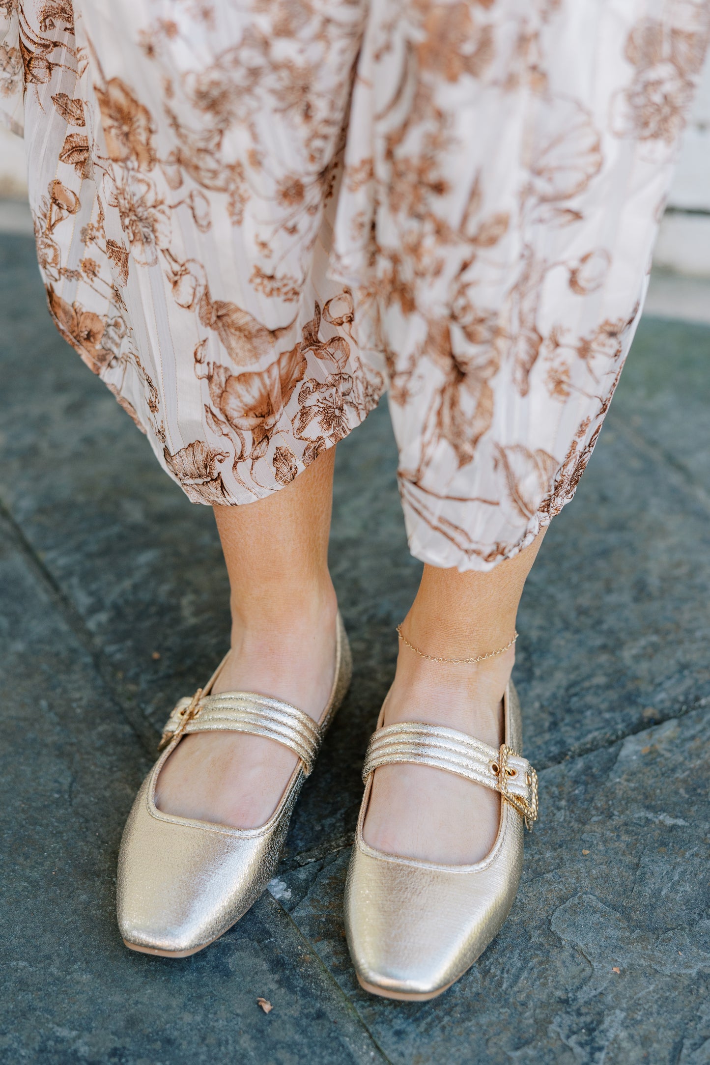 Gold Ballet Flats