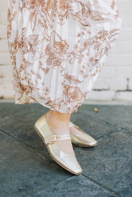 Gold Ballet Flats