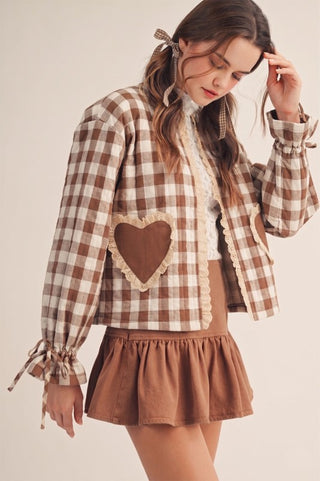 Mocha Check Quilted Jacket