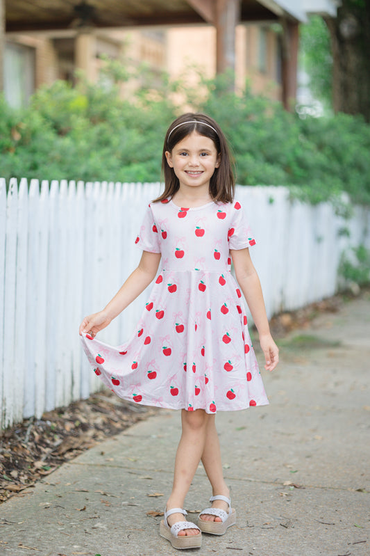 Bow and Apple Twirl Dress
